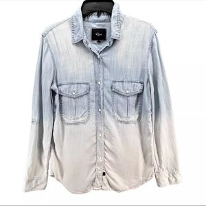 Rails blue ombré button down shirt